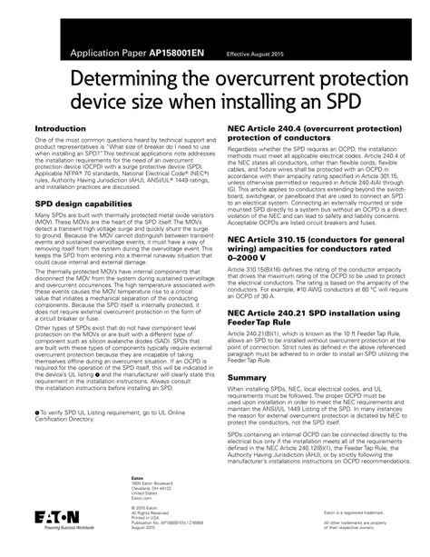 Application Paper AP158001EN Determining the overcurrent.